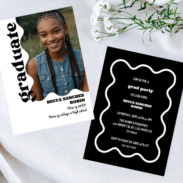 retro college graduation announcement invitation  (Creator Uploaded)