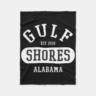 Retro College Style Gulf Shores Al Women Men Kids  Fleece Blanket