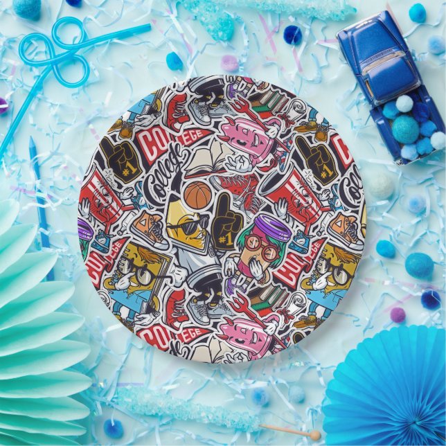 Retro College Vibes Paper Plates – Party in Style! (Party)