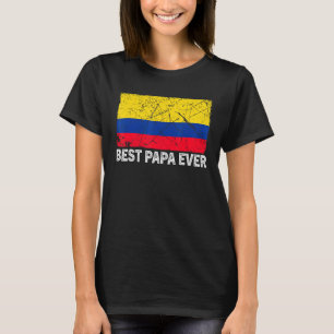 Retro Colombia Flag Best Papa Ever Father's Day T-Shirt