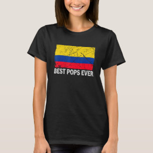 Retro Colombia Flag Best Pops Ever Father's Day T-Shirt