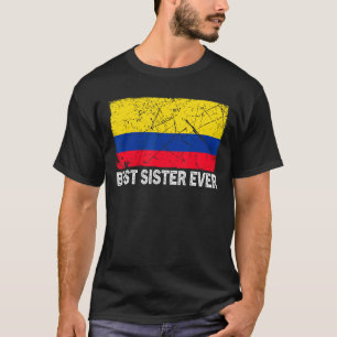 Retro Colombia Flag Best Sister Ever  Mother's Day T-Shirt