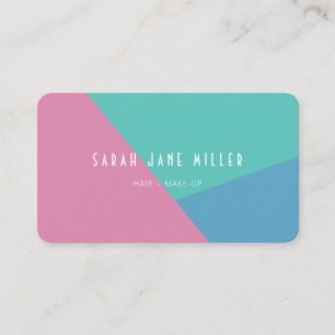 Retro Color Block - bold Pink, Blue, Green Business Card