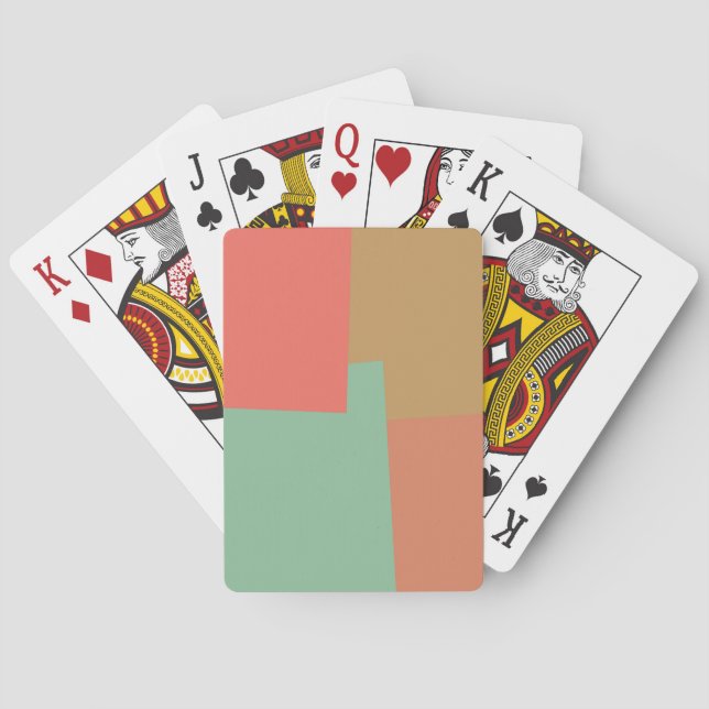 Retro Color Geometric Pattern #8 Playing Cards (Back)