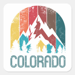 Retro Colorado Design for Men Women and Kids Square Sticker