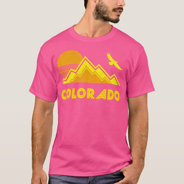 Retro Colorado 	 Distressed Hiking Tee (Front)