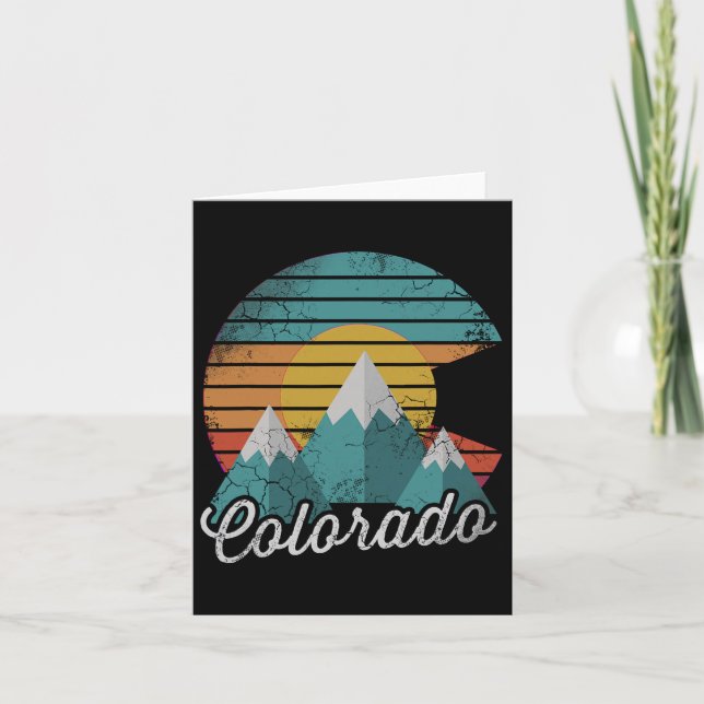 Retro Colorado Mountains Home Love Family Vacation Card (Front)