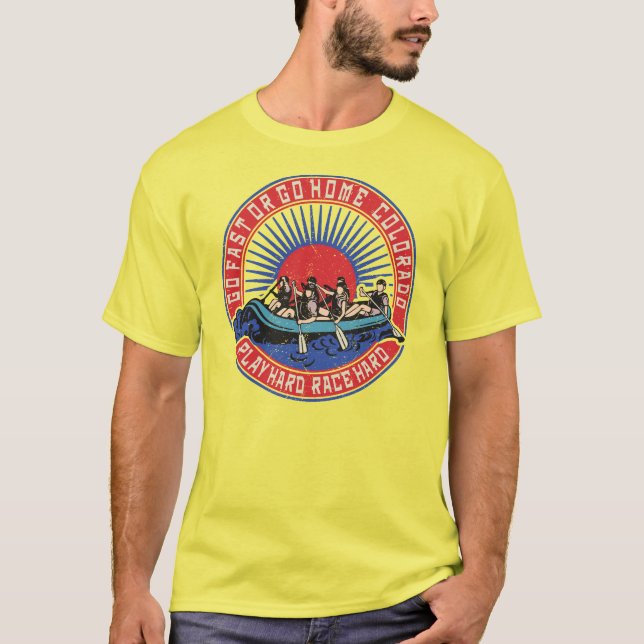 Retro Colorado Rafting. T-Shirt (Front)
