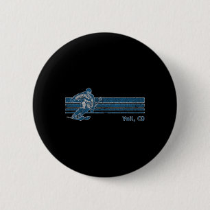 Retro Colorado Vintage Vail Skiing Tee  6 Cm Round Badge