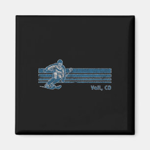 Retro Colorado Vintage Vail Skiing Tee Magnet