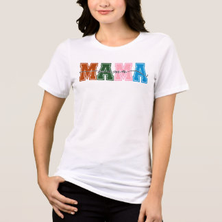 Retro Colorblock MAMA T-Shirt – Bold & Bright Tri-Blend Shirt