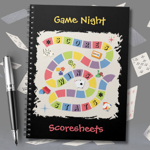 Retro Colorful Board Game Scoresheet Notebook