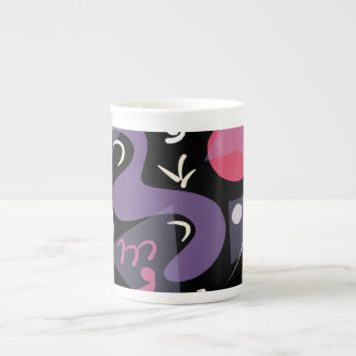 Retro colorful bone china mug