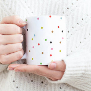 retro COLORFUL polka dot CHRISTMAS modern holiday Coffee Mug