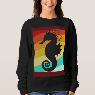 Retro Colorful Seahorse Sweatshirt