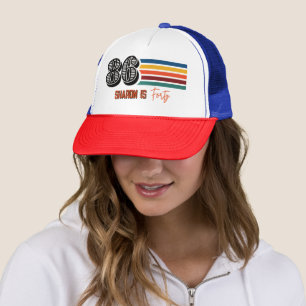Retro Colorful Striped Forty Birthday Party 40th Trucker Hat