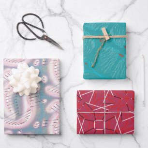 RETRO COLORS and SHAPES 1950 woo hoo Wrapping Paper Sheet