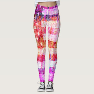 Retro Colour American Flag #14 Leggings