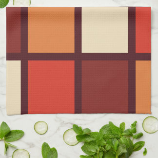 Retro Colour Block Grid Kitchen Towel