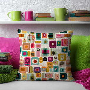 RETRO Colour Blocks Mid Century Modern Abstract  Cushion