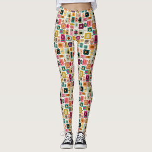 RETRO Colour Blocks Mid Century Modern Geometric Leggings