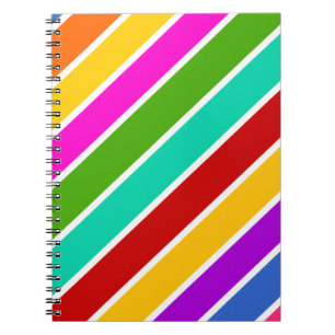 Retro colour candy stripes pattern  notebook