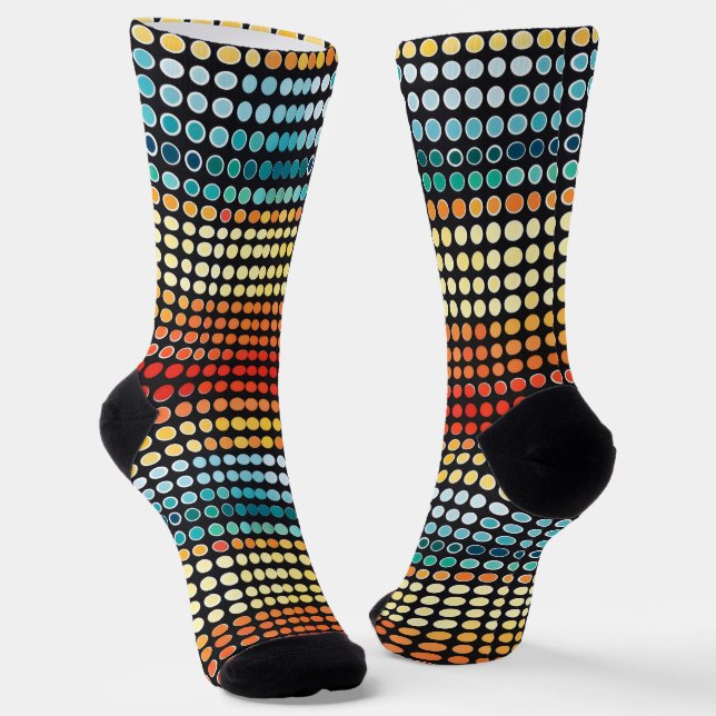 Retro Colour Dots Socks (Angled)