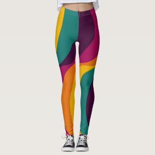Retro Colour Fifties Pattern #5 Leggings