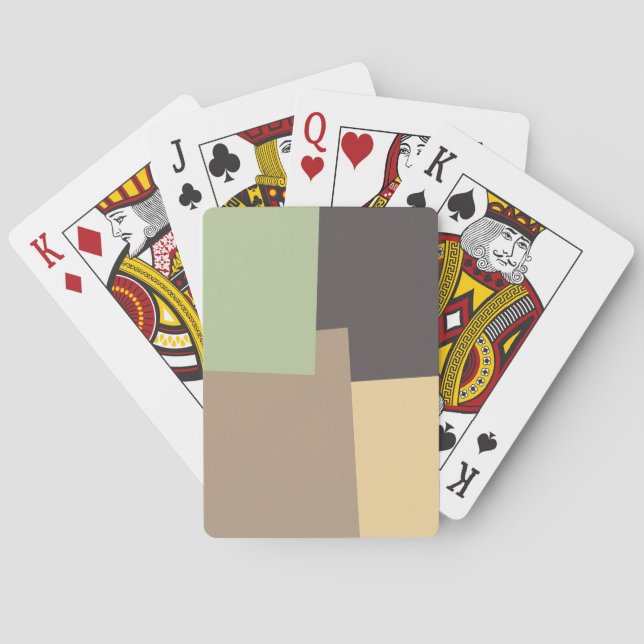 Retro Colour Geometric Pattern #10 Playing Cards (Back)