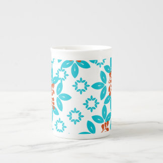 Retro Colour Leaf Pattern Bone China Mug