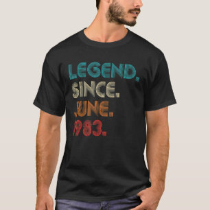 Retro Colour Legend Since June 1983 Vintage Birthd T-Shirt