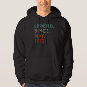 Retro Colour Legend Since May 1972 Vintage Birthda Hoodie