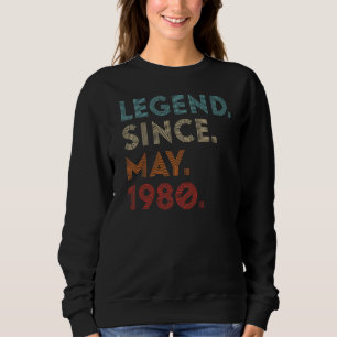 Retro Colour Legend Since May 1980 Vintage Birthda Sweatshirt