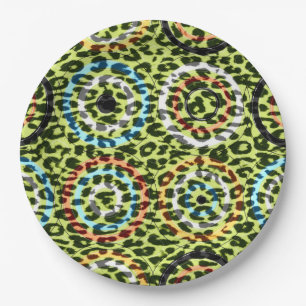 Retro Colour Leopard Print Skin #106 Paper Plate