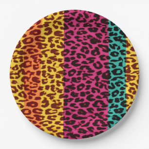 Retro Colour Leopard Print Skin #117 Paper Plate