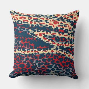 Retro Colour Leopard Print Skin #13 Cushion