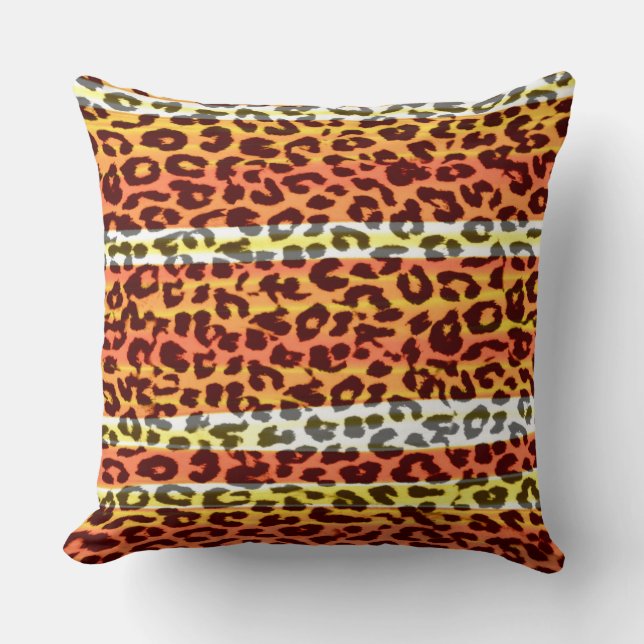 Retro Colour Leopard Print Skin #21 Cushion (Front)