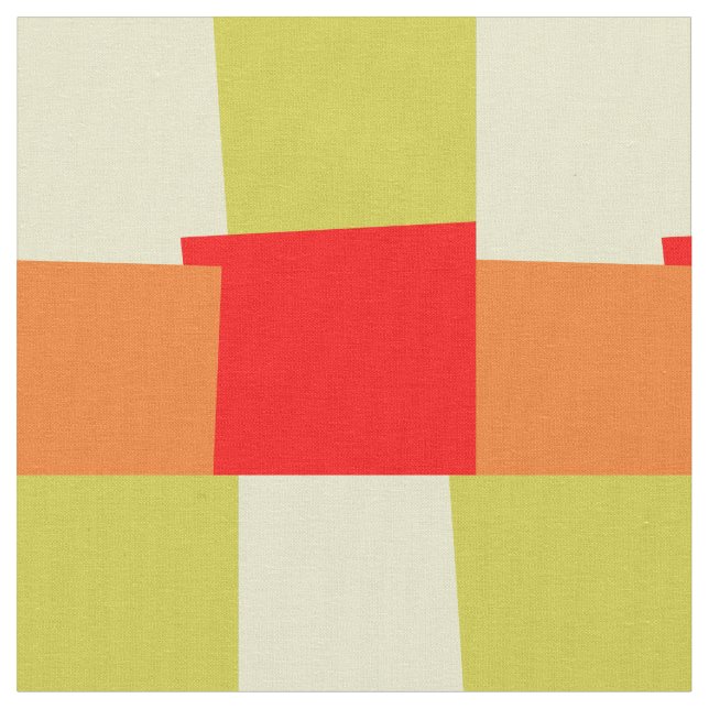 Retro Colour Modern Geometric Pattern #3 Fabric (Close Up)