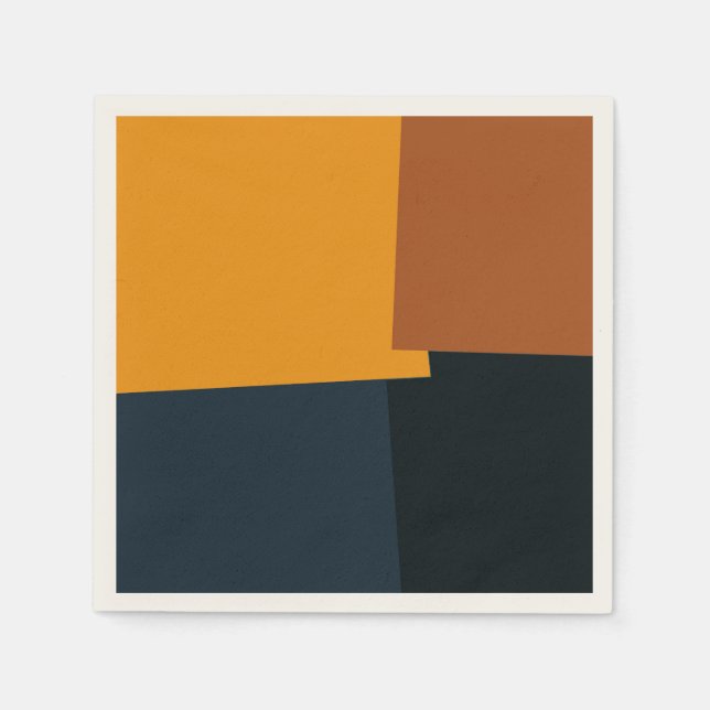 Retro Colour Modern Geometric Pattern #9 Napkin (Front)
