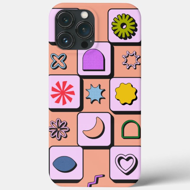 Retro Colour Pattern Personalised Case-Mate iPhone Case (Back)