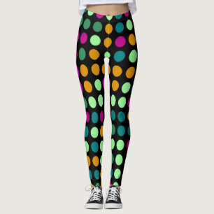 Retro Colour Polka Dots Pattern #23 Leggings
