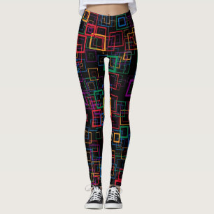 Retro Colour Squares Pattern #12 Leggings