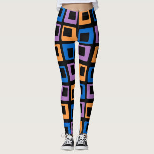 Retro Colour Squares Pattern #13 Leggings