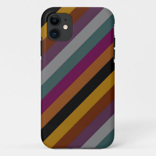 Retro Colour Stripe Pattern 2 iPhone 11 Case