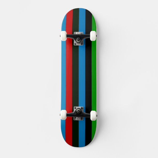 Retro Colour Stripe Pattern 6 Skateboard (Front)