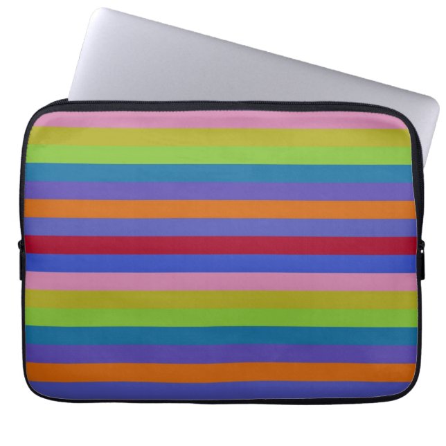 Retro Colour Stripe Pattern 7 Laptop Sleeve (Front)