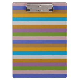 Retro Colour Stripe Pattern Clipboard