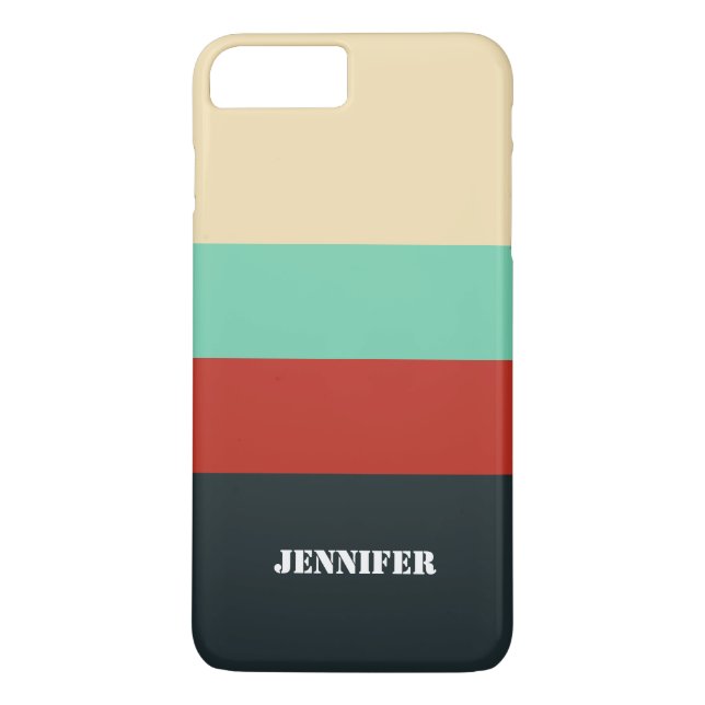 Retro Colour Stripes iPhone 7 Case, Barely There Case-Mate iPhone Case (Back)
