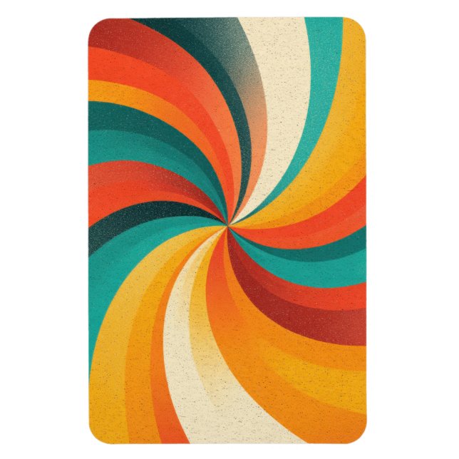 Retro Colour Swirl – Vintage Abstract Background Magnet (Vertical)