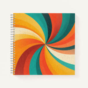 Retro Colour Swirl – Vintage Abstract Background Notebook